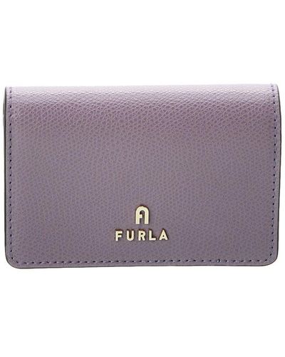 Furla Camelia Leather Business Card Case - Purple