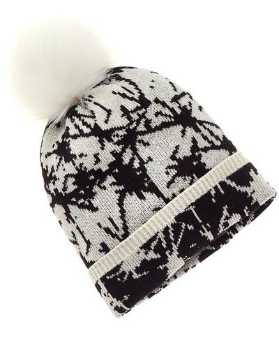 Hannah Rose All Over Jacquard Cashmere Hat - White