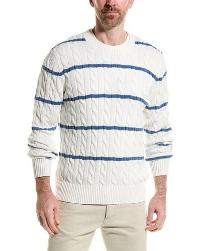 Brooks Brothers Thin Stripe Crewneck Jumper - White