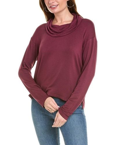 Splendid Supersoft Bliss Cowl Neck Sweater - Red