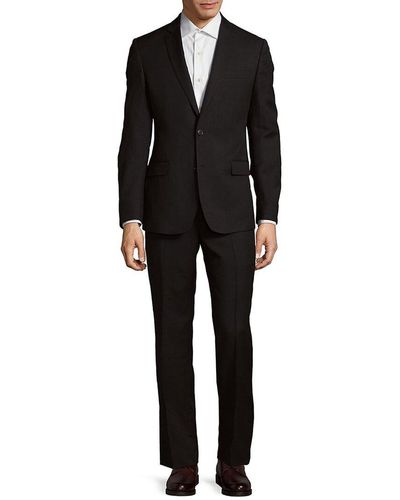 Versace Two-button Wool Suit - Black