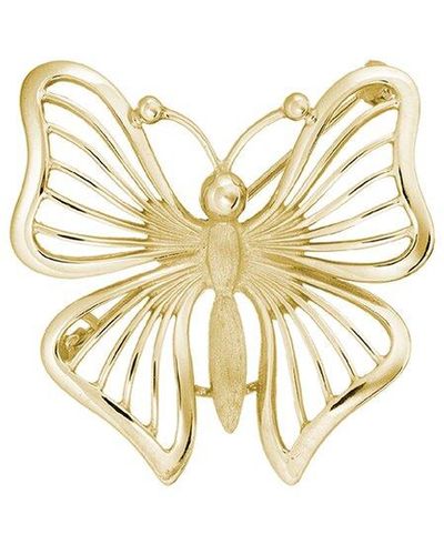 Non-Branded 14k Filigree Butterfly Pin - White