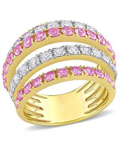 Rina Limor 14k 2.10 Ct. Tw. Pink Sapphire Ring - White
