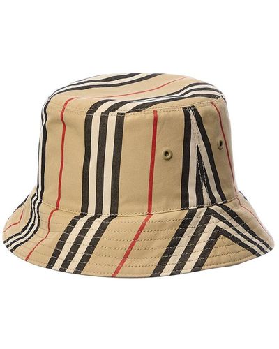 Burberry Reversible Icon Stripe Bucket Hat - Natural
