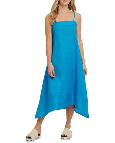 DKNY Linen Cami Dress - Blue