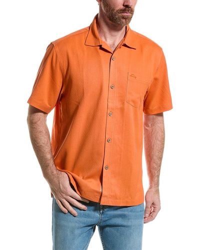 Tommy Bahama Coastal Breeze Check Silk-blend Shirt - Orange