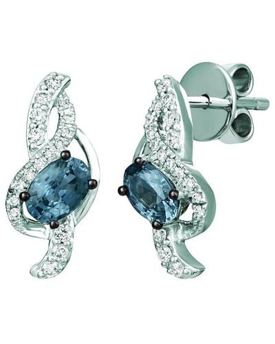 Le Vian Le Vian 14k 1.23 Ct. Tw. Diamond & Grey Spinel Drop Earrings - Blue