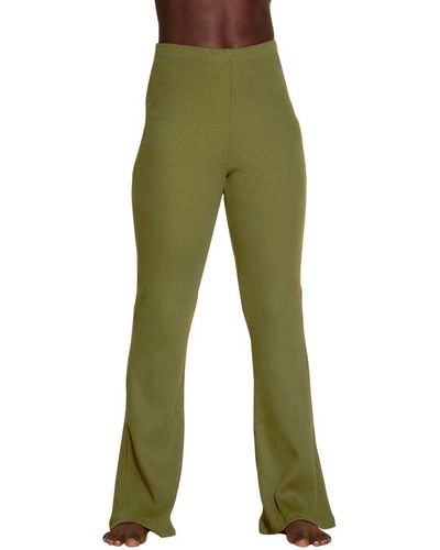 Cosabella Britt High-waist Wide Leg Pant - Green