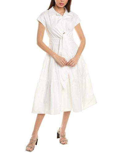 Gracia Waist Ribbon Shirtdress - White