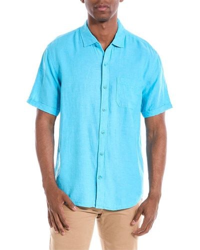 Magaschoni Linen-blend Shirt - Blue