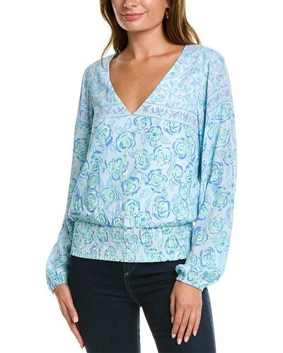 Sail To Sable Smocked Top - Blue