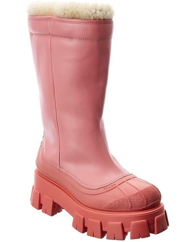 Prada Monolith Leather Boot - Pink
