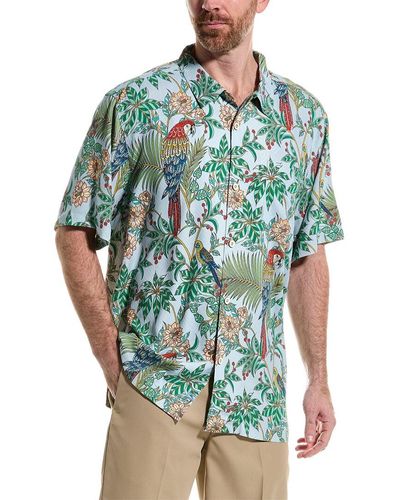 Tommy Bahama Parrots Of Paradise Silk Shirt - Blue