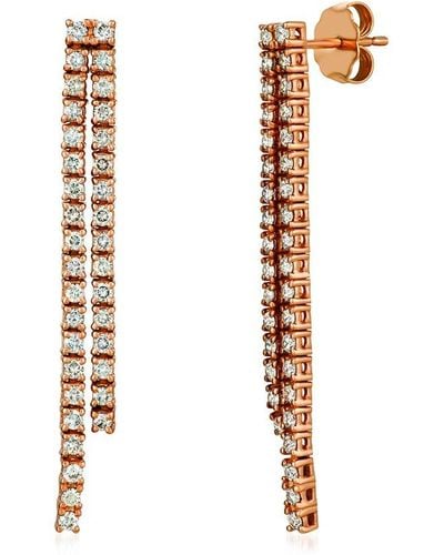 Le Vian Le Vian Creme Brulee 14k Strawberry Gold 1.00 Ct. Tw. Diamond Earrings - White