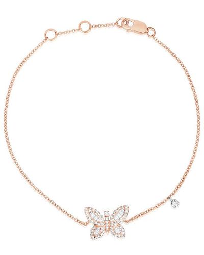 Meira T 14k Rose Gold 0.23 Ct. Tw. Diamond Butterfly Bracelet - Metallic