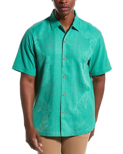 Tommy Bahama Bali Border Silk Camp Shirt - Green