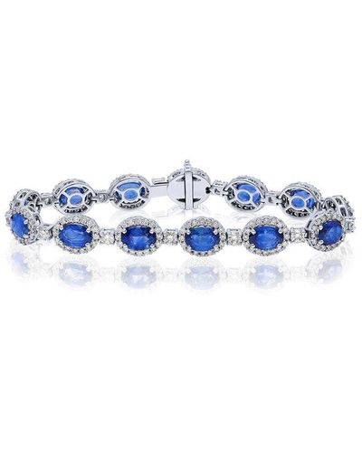 Diana M. Jewels Fine Jewellery 18k 14.76 Ct. Tw. Diamond & Sapphire Bracelet - Blue