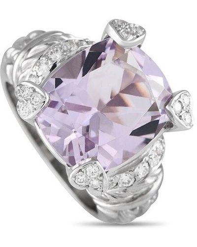 Judith Ripka 18K 0.25 Ct. Tw. Diamond & Quartz Ring (Authentic Pre-Owned) - White