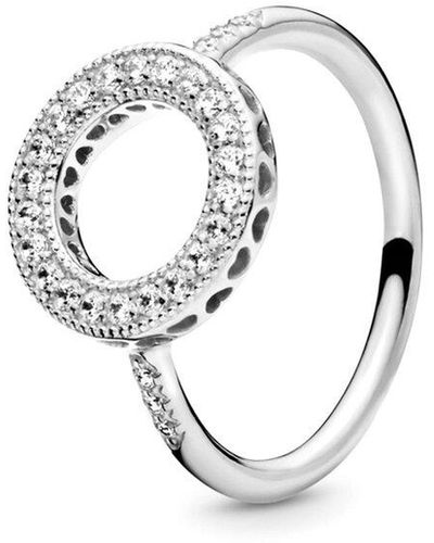 PANDORA Signature Silver Cz Ring - Metallic
