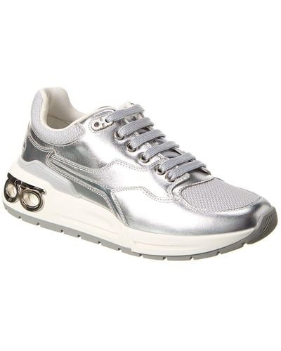 Ferragamo Cosma Low Leather Sneaker - White