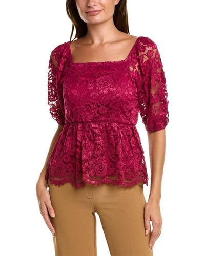 Nanette Lepore Lace Blouse - Red