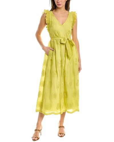 Kate Spade Bloom Organza Maxi Dress - Yellow