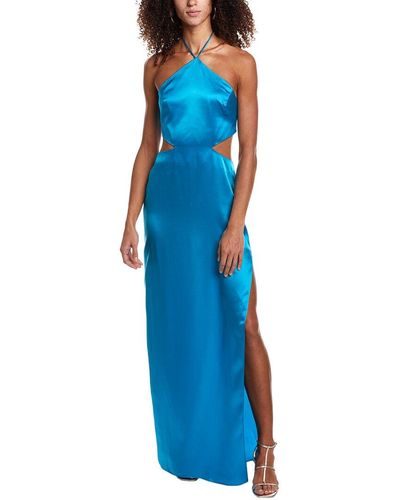 Amanda Uprichard Akron Silk Maxi Dress - Blue