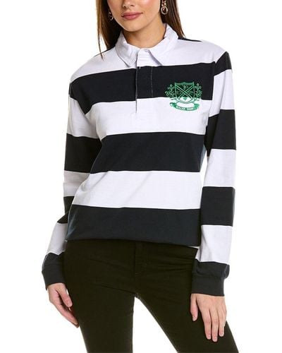 Roberta Roller Rabbit Embroidered Stripe Rugby Sweater - White