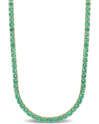 Rina Limor 14k 7.50 Ct. Tw. Emerald Necklace - Green