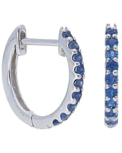 Nephora 14k 0.20 Ct. Tw. Blue Sapphire Huggie Earrings