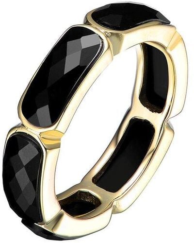 Genevive Jewelry 14k Over Silver Cz Statement Ring - Black