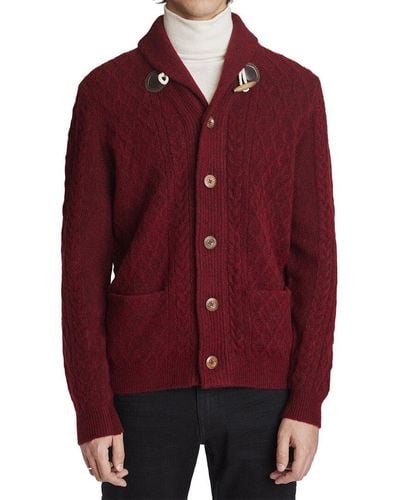 Paisley & Gray Toggle Wool-blend Cardigan - Red