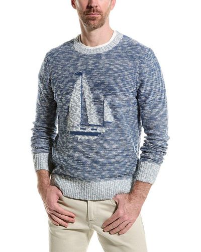 Brooks Brothers Sailboat Crewneck Sweater - Blue