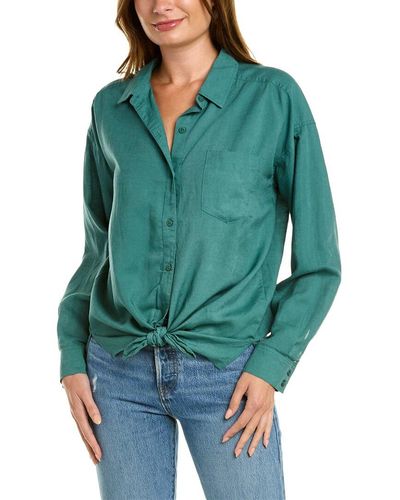 Splendid Bailey Button-down Linen-blend Shirt - Green