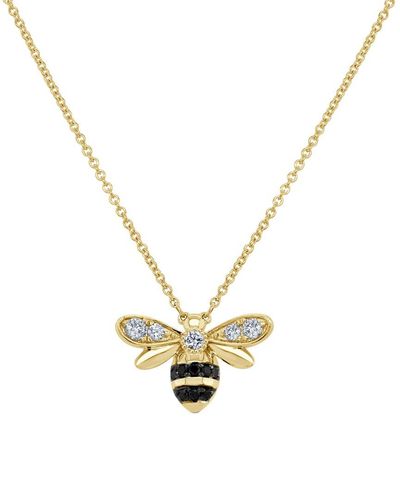 Sabrina Designs 14k 0.45 Ct. Tw. Diamond Bumble Bee Pendant Necklace - Metallic
