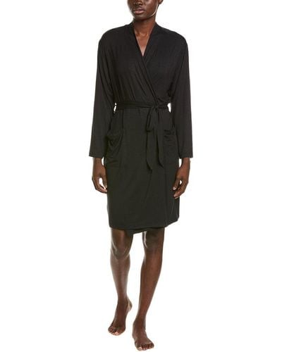 Barefoot Dreams Malibu Collection Soft Jersey Short Robe - Black