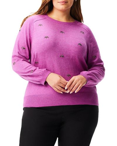 NIC+ZOE Nic+zoe Plus Hidden Gems Sweater - Purple