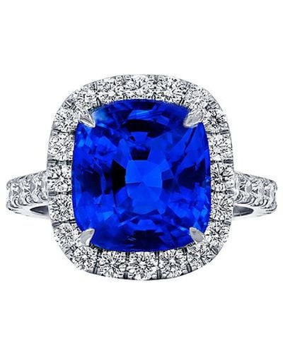 Diana M. Jewels Fine Jewellery Platinum.74 Ct. Tw. Diamond & Sapphire Ring - Blue