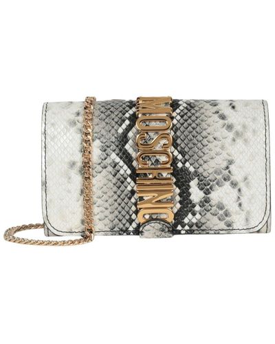 Moschino Leather Shoulder Bag - Gray