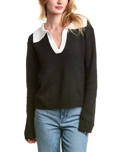 Alexia Admor Evander Retro Collar Oversized Sweater - Black