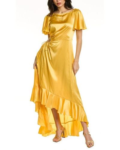 Cinq À Sept Patti Silk Midi Dress - Yellow