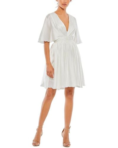 Mac Duggal Blouson Dress - White
