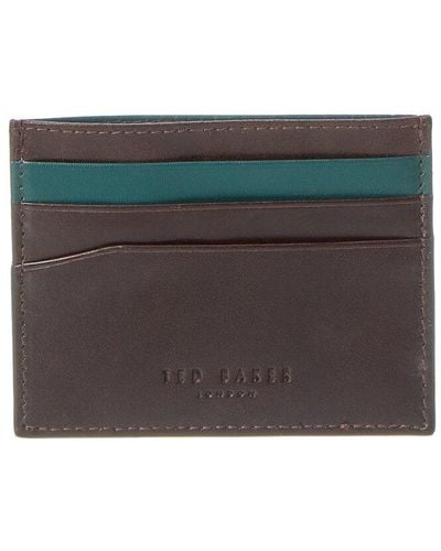 Ted Baker Nancard Contrast Edge Paint Leather Card Holder - Gray