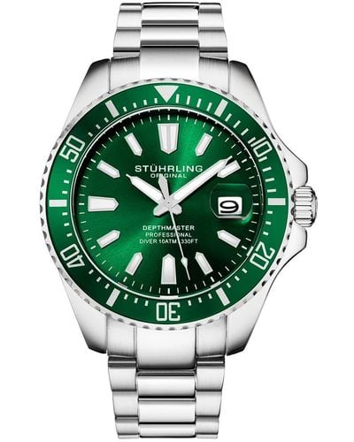 Stuhrling Aquadiver Green Dial Watch