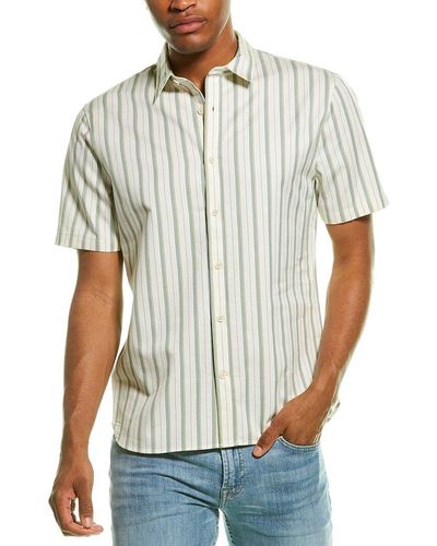 Chemise à Manches Longues Vince - Rayures Blanches Et Bleu Marine - Taille XS - Coton - Occasion Très Bon état