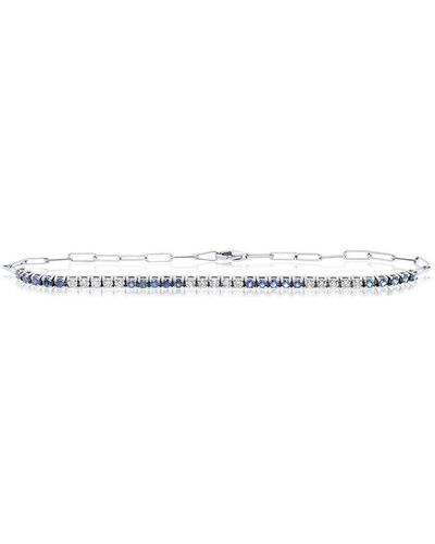 Diana M. Jewels Fine Jewelry 14k 0.50 Ct. Tw. Diamond & Sapphire Bracelet - White
