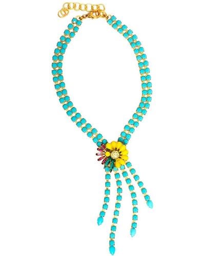 Elizabeth Cole 24k Plated Stackable Necklace - Blue
