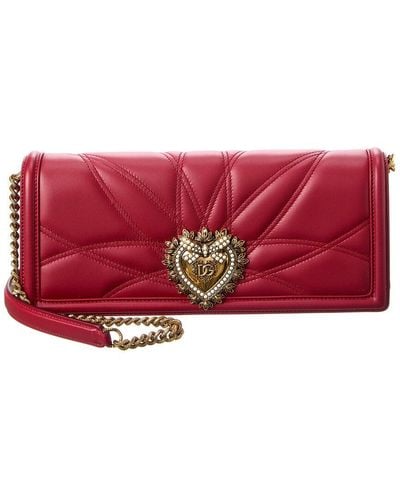 Dolce & Gabbana Devotion Leather Baguette - Red
