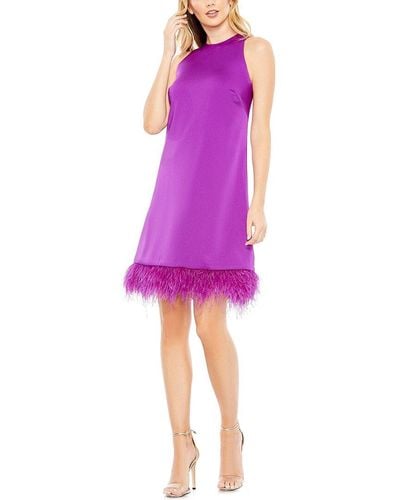 Mac Duggal Feathered Cocktail Dress - Purple
