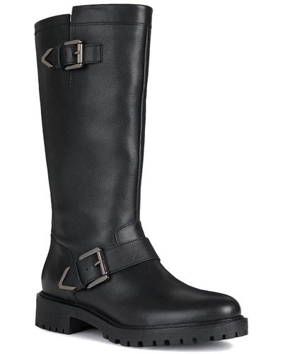 Geox Hoara Leather Boot - Black